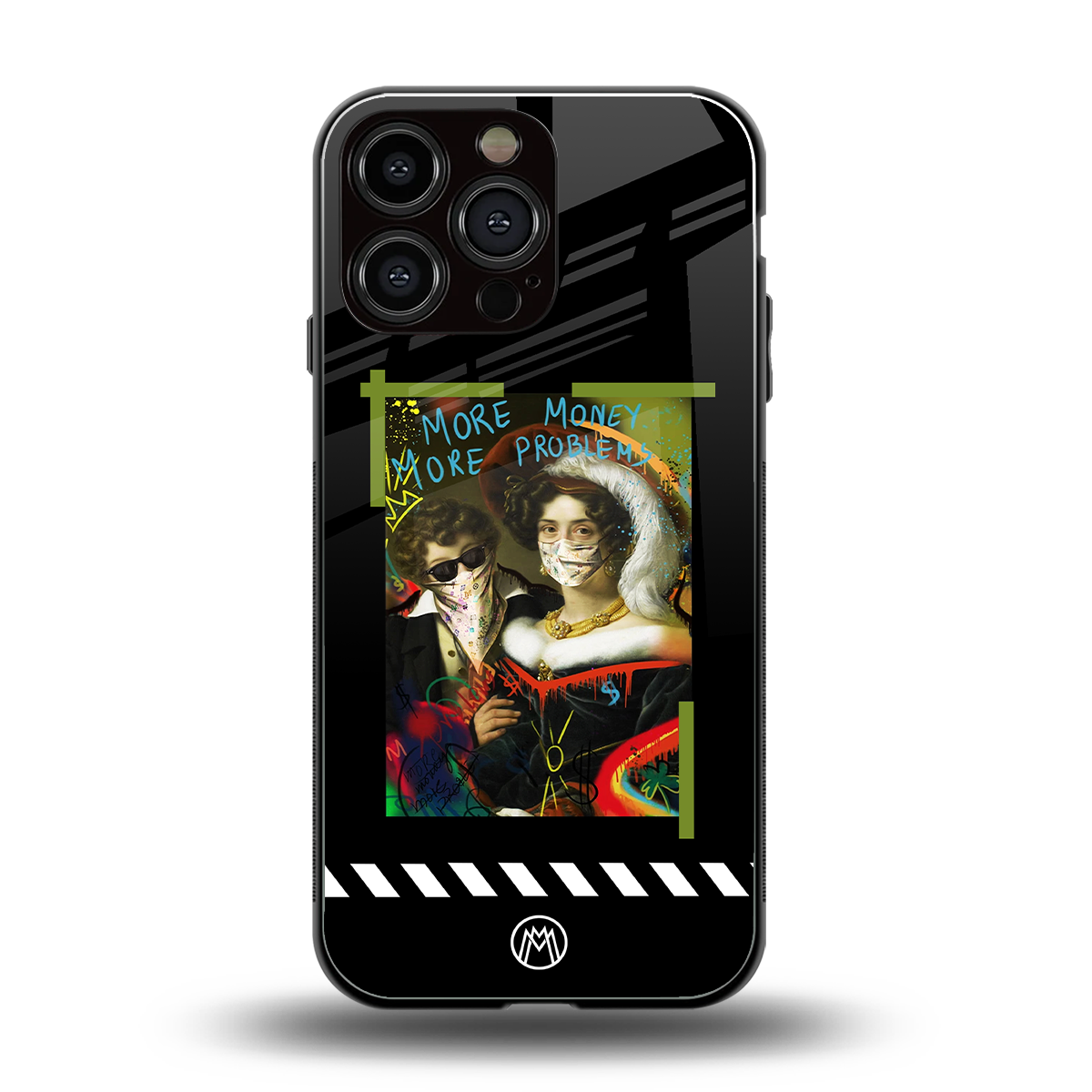 more money more problems back phone cover | glass case for iphone 14 pro max