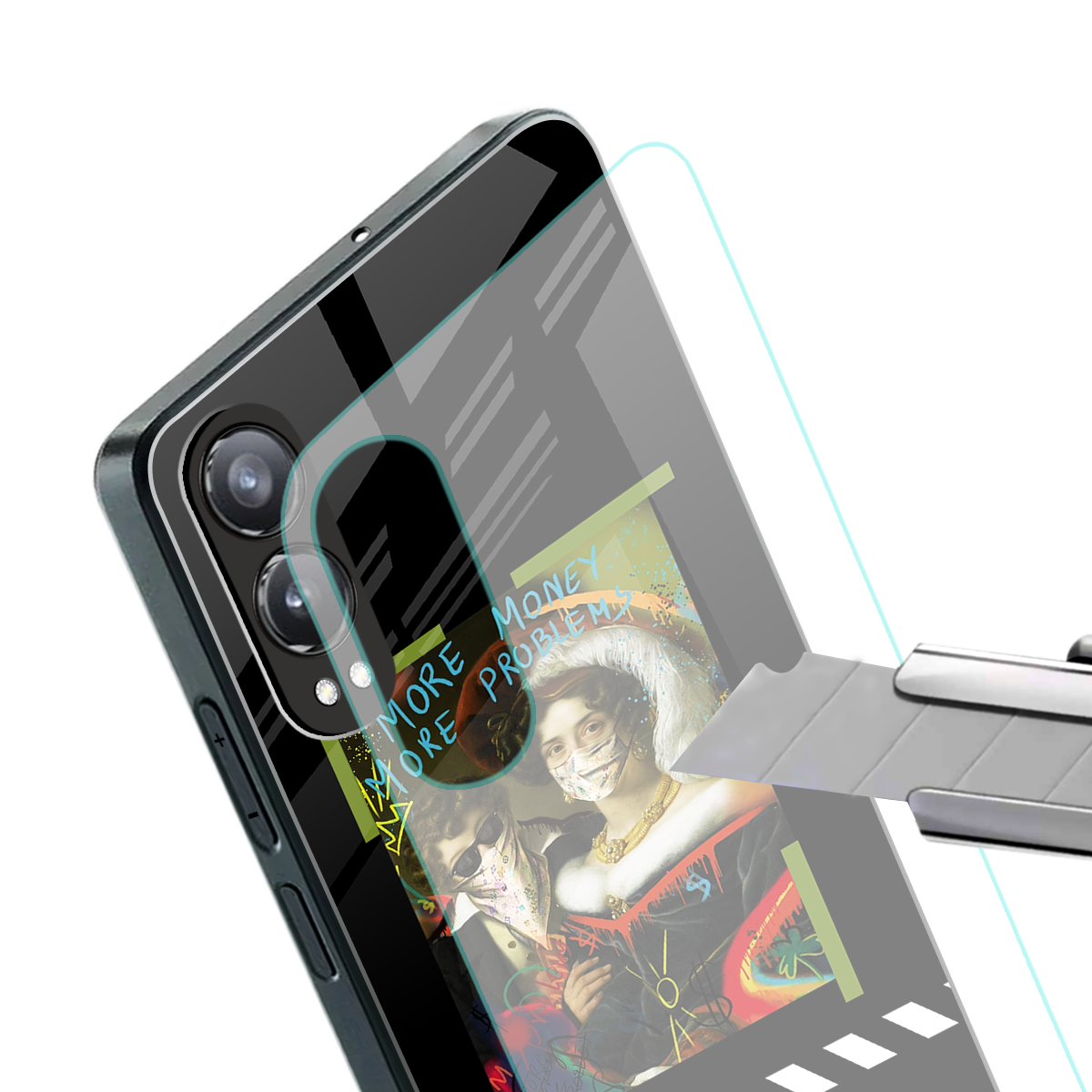 more money more problems back phone cover | glass case for oneplus nord ce 4 lite