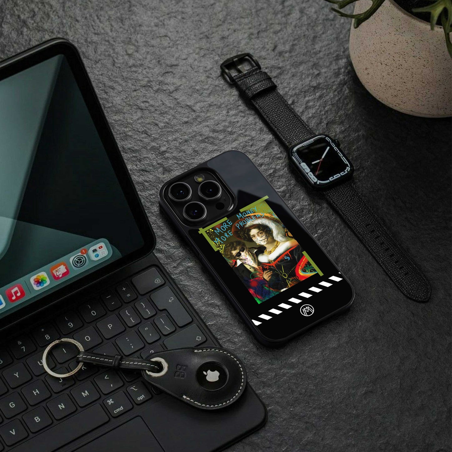 more money more problems back phone cover | glass case for iphone 13 pro max