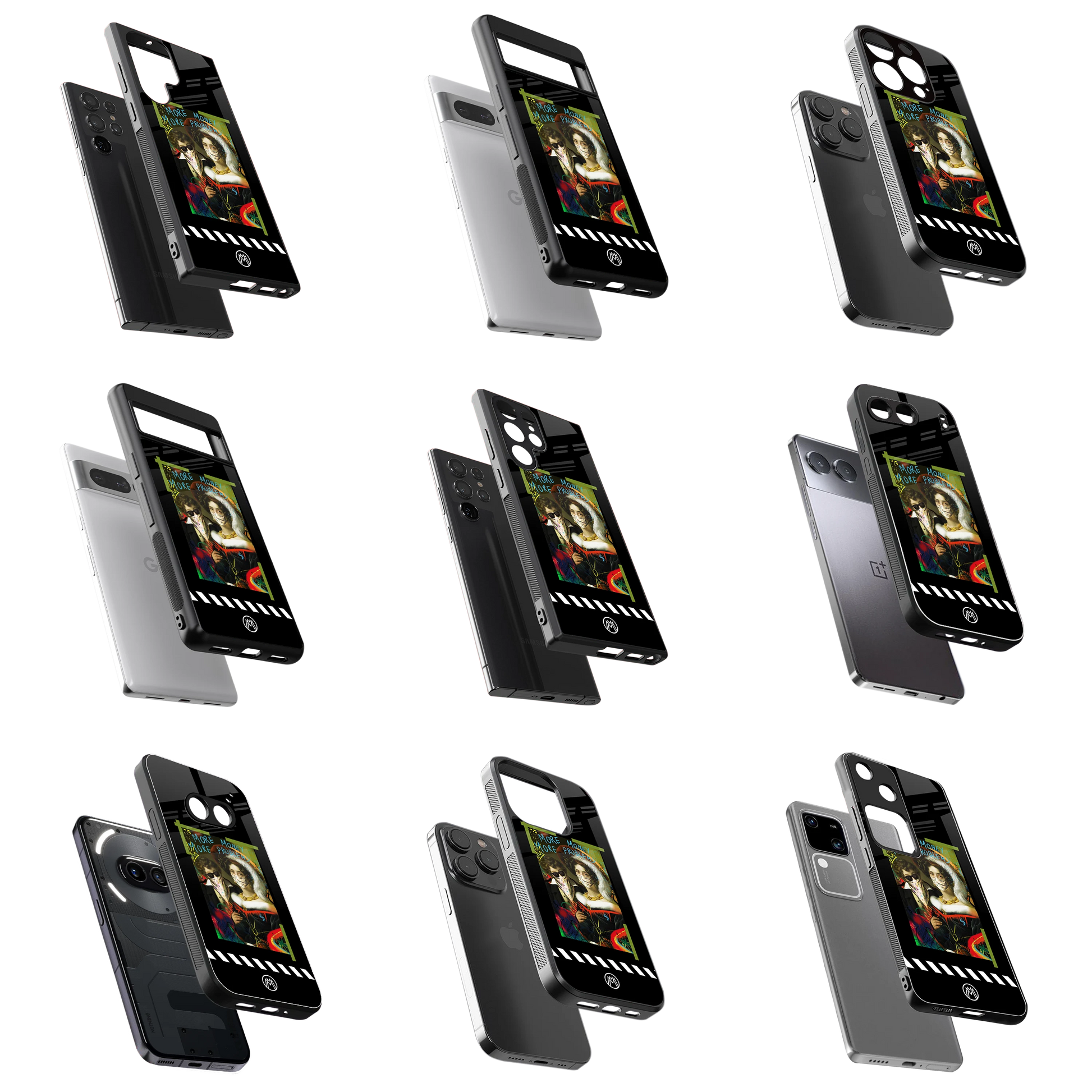 Durable Glass Back Mobile Case for iPhone, Samsung, OnePlus, Google Pixel, Redmi, Vivo, Oppo