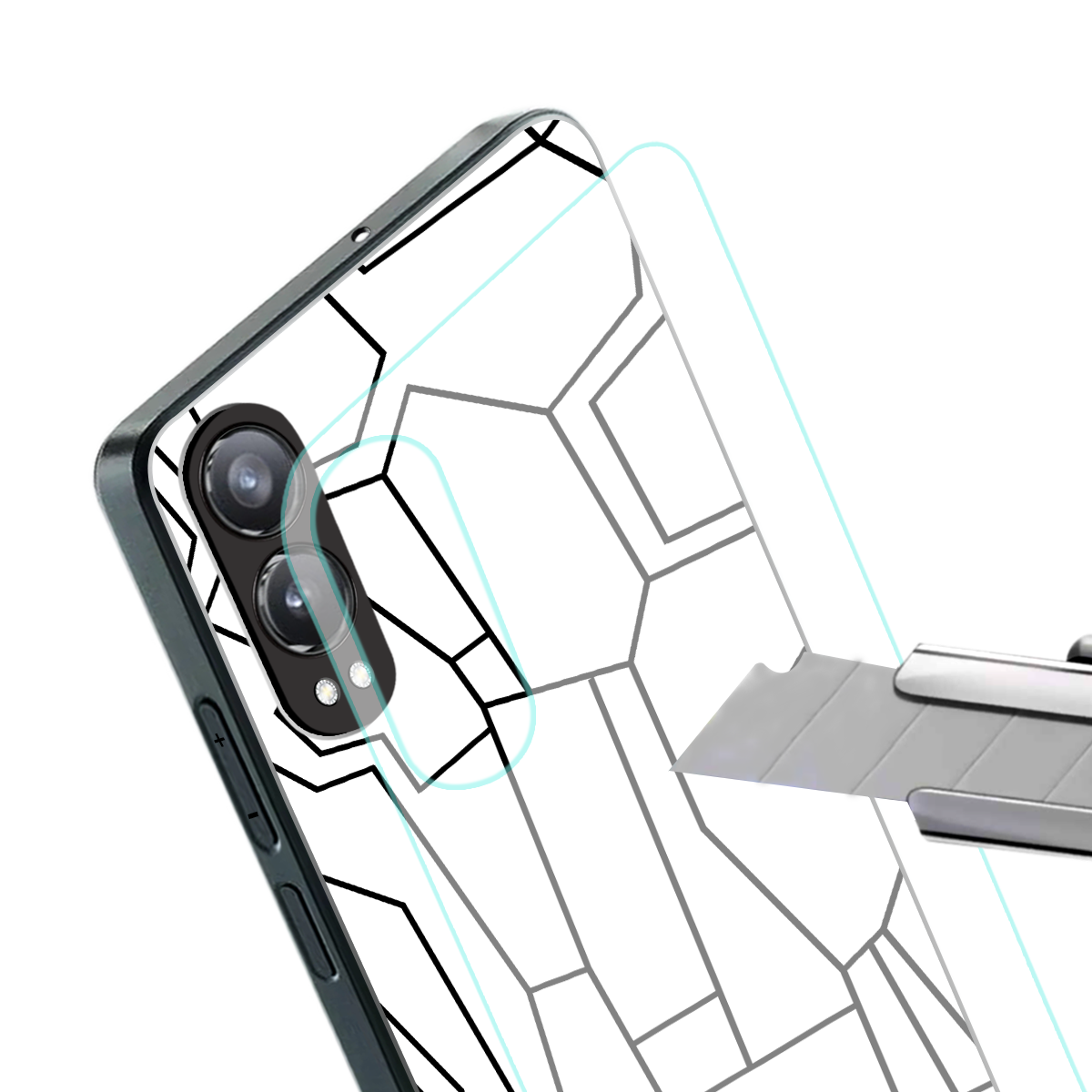 mosaic back phone cover | glass case for oneplus nord ce 4 lite