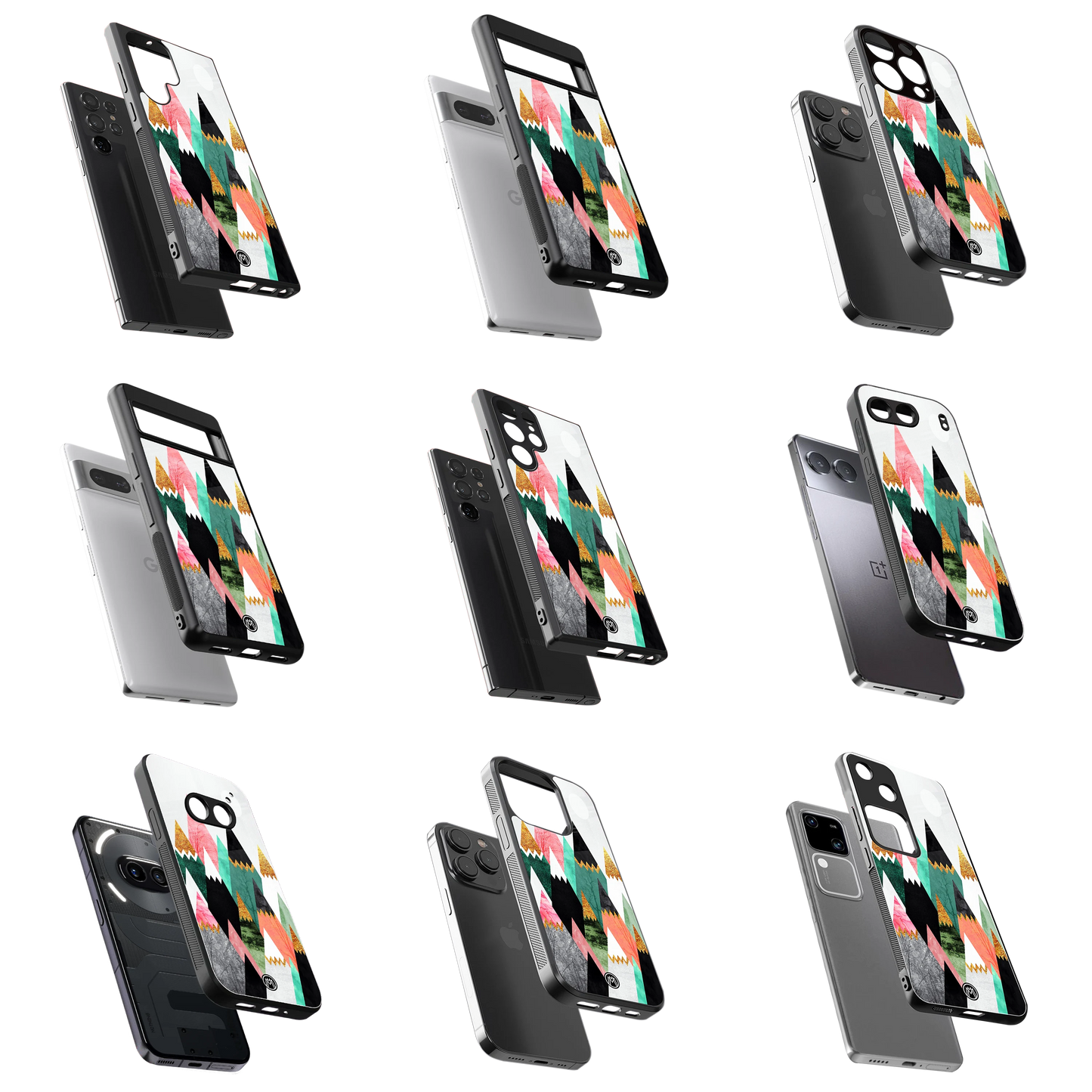 Durable Glass Back Mobile Case for iPhone, Samsung, OnePlus, Google Pixel, Redmi, Vivo, Oppo