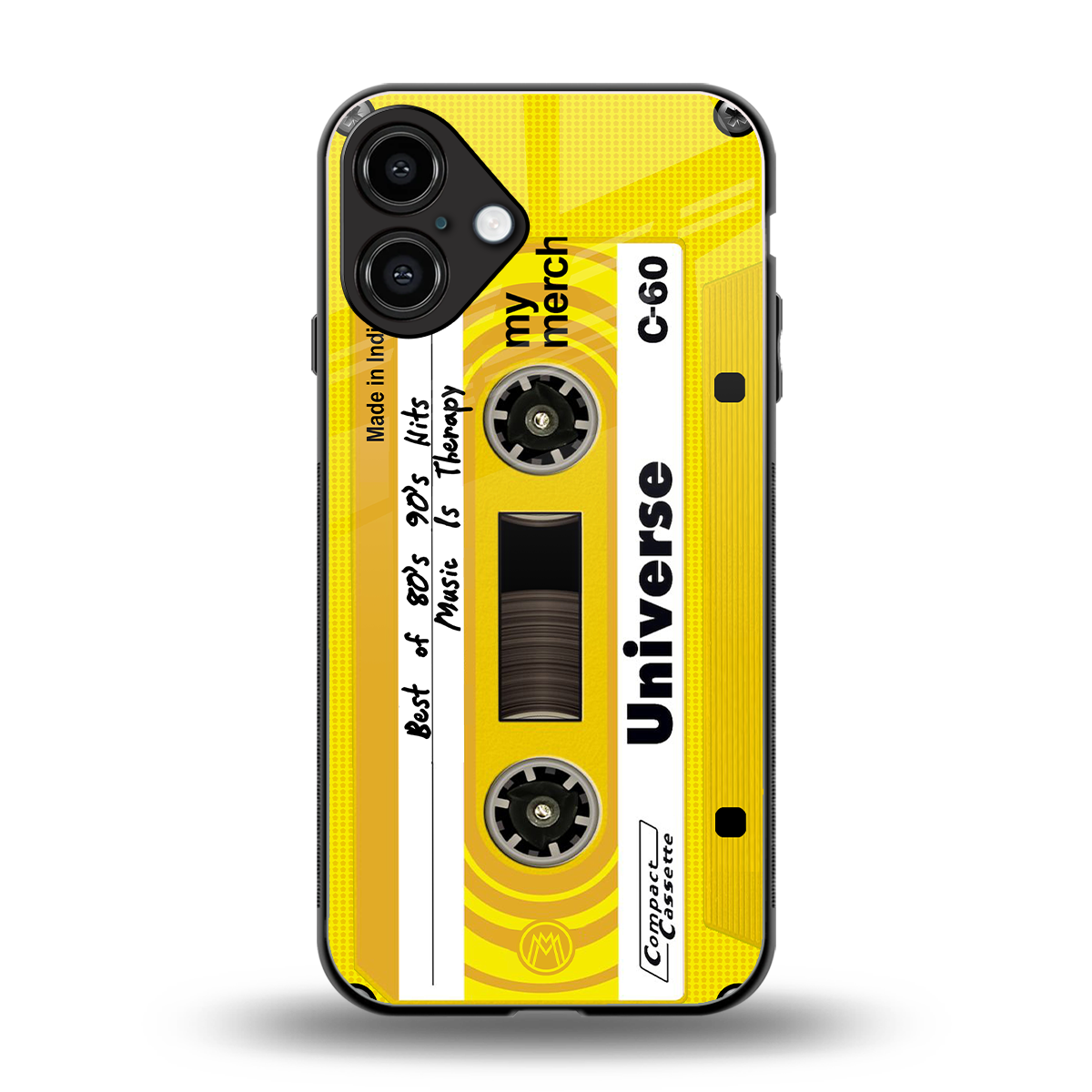 music is therapy back phone cover | glass case for iphone 16 plus