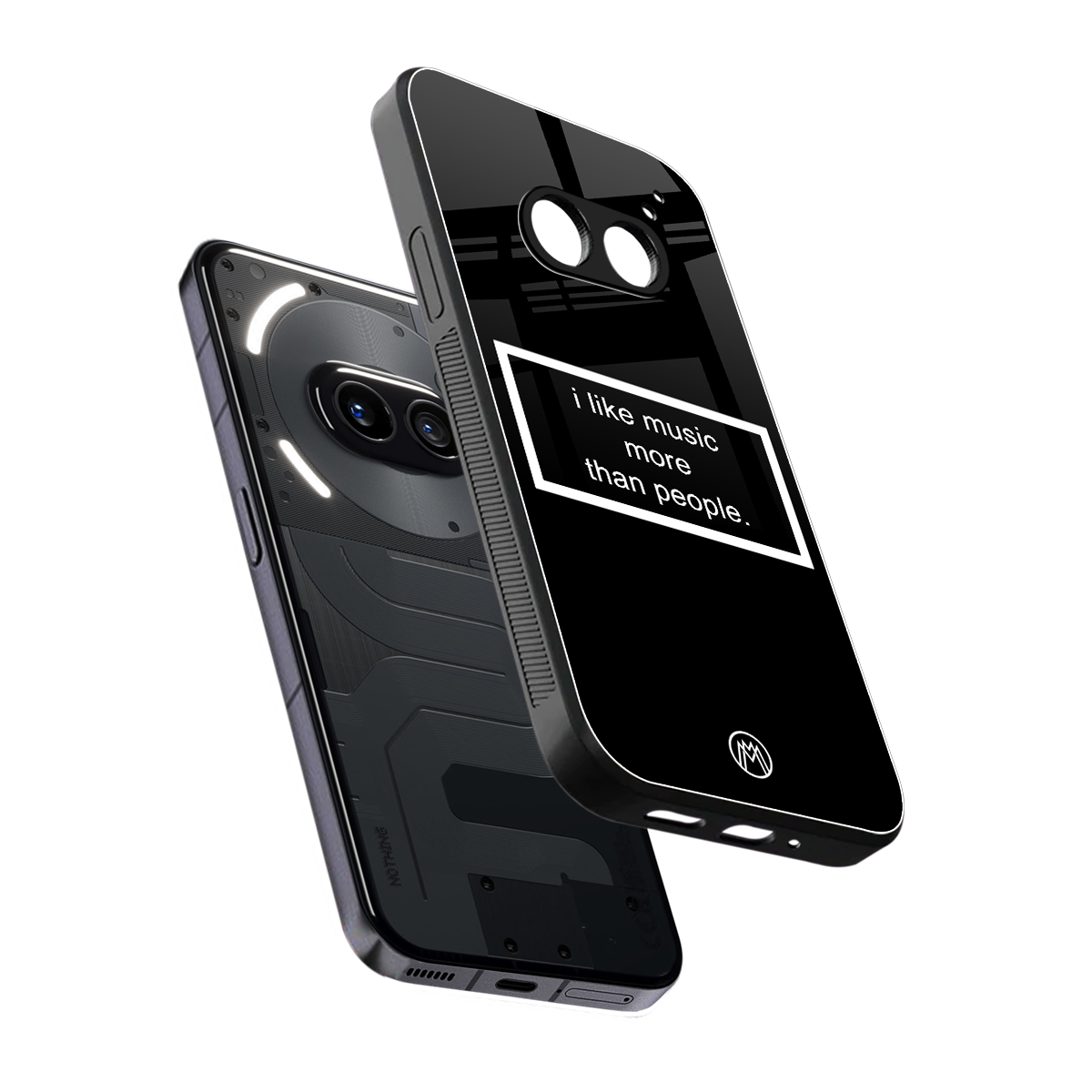 music over people black edition back phone cover | glass case for nothing phone 2a