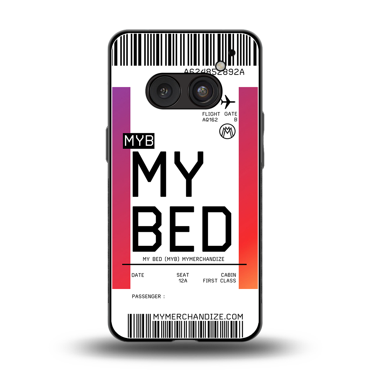 my bed boarding pass ticket back phone cover | glass case for nothing phone 2a