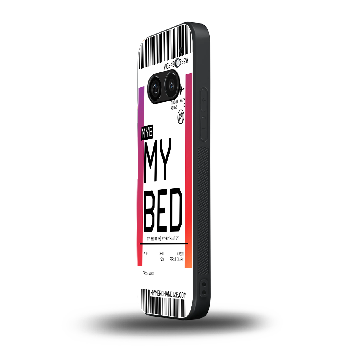 my bed boarding pass ticket back phone cover | glass case for nothing phone 2a