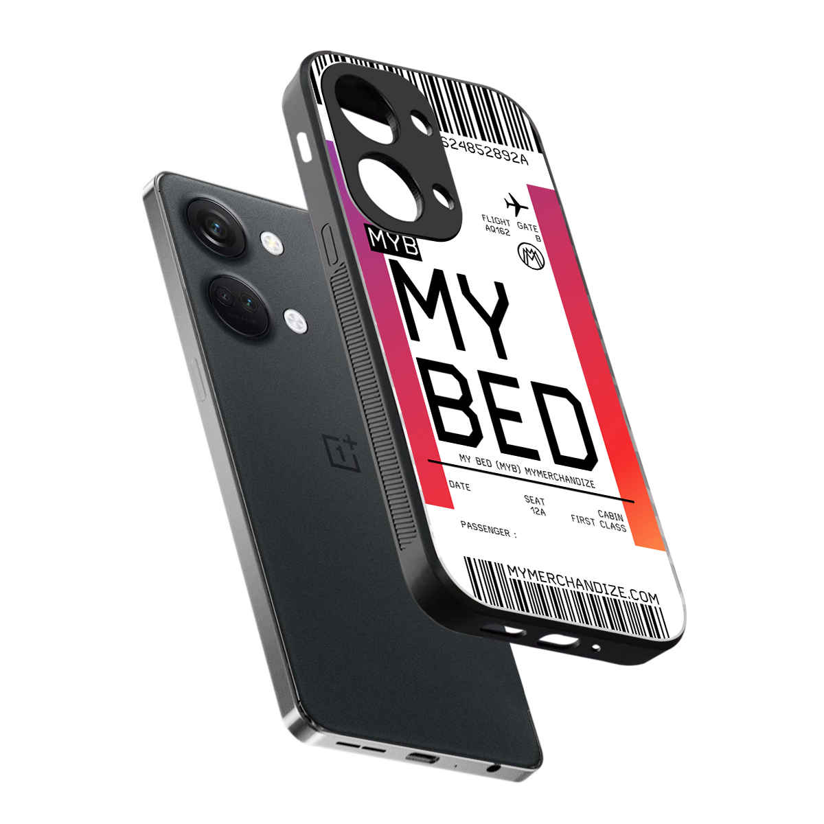 my bed boarding pass ticket back phone cover | glass case for oneplus nord 3