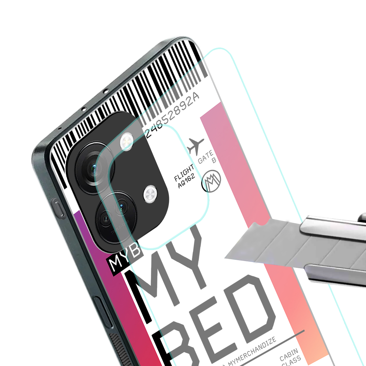 my bed boarding pass ticket back phone cover | glass case for oneplus nord 3