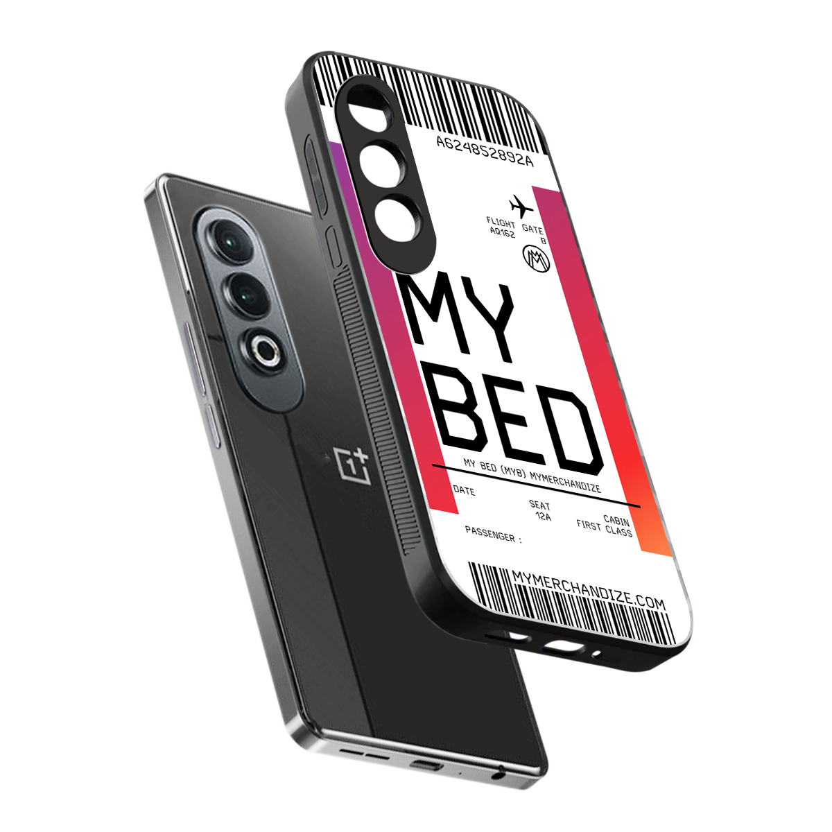 my bed boarding pass ticket back phone cover | glass case for oneplus nord ce 4