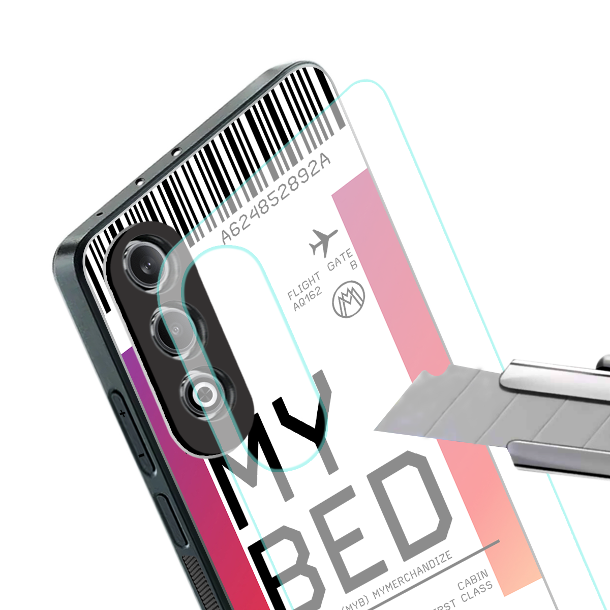 my bed boarding pass ticket back phone cover | glass case for oneplus nord ce 4