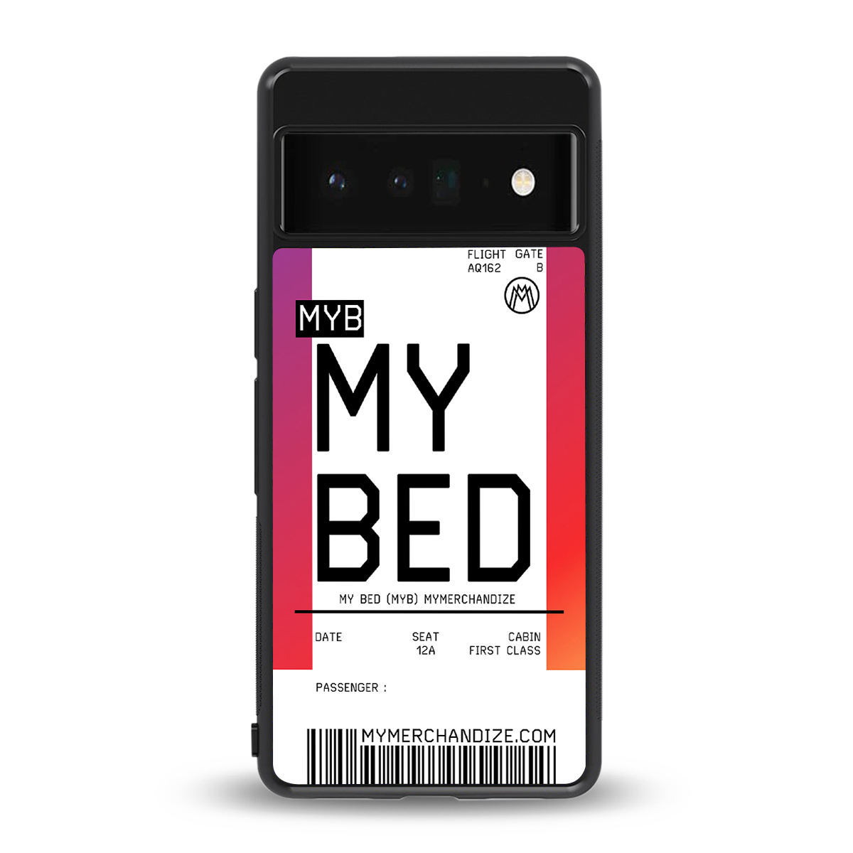 my bed boarding pass ticket back phone cover | glass case for google pixel 6 pro