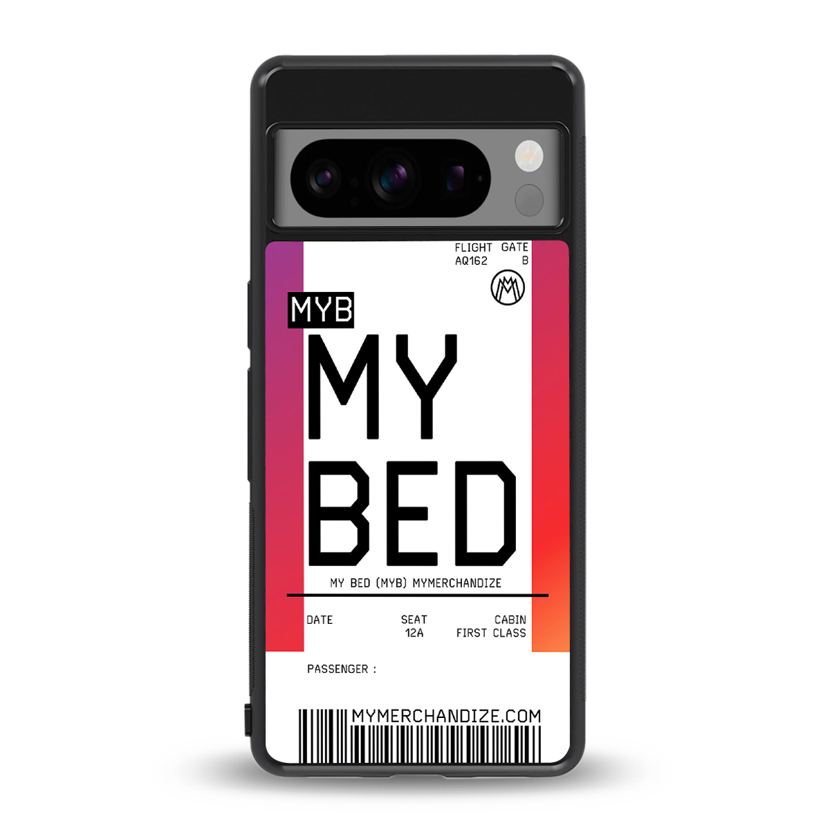 my bed boarding pass ticket back phone cover | glass case for google pixel 8 pro