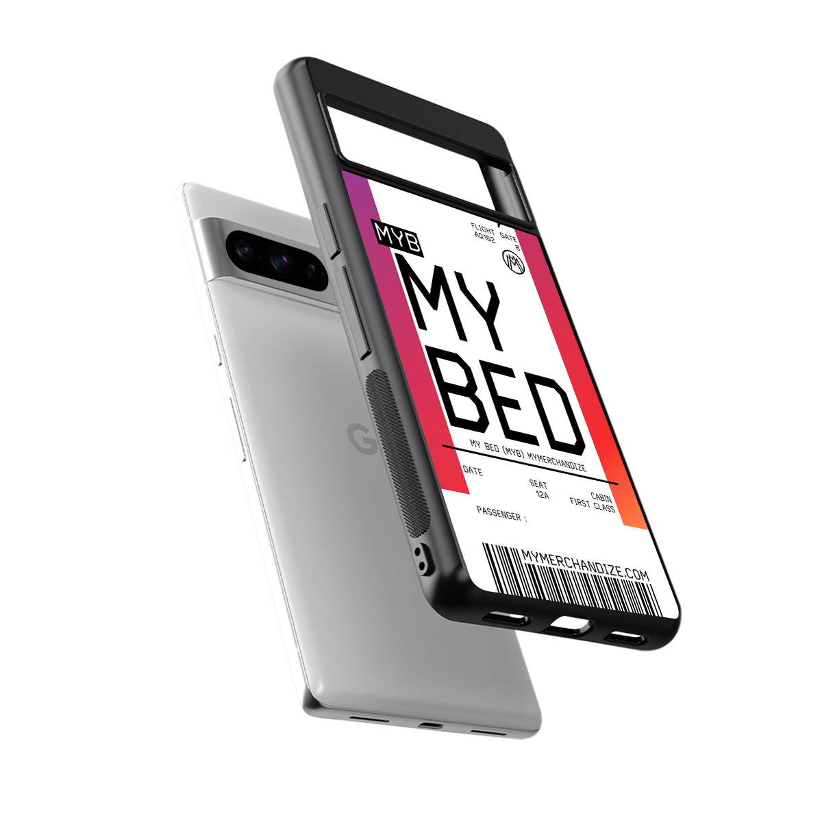 my bed boarding pass ticket back phone cover | glass case for google pixel 8 pro