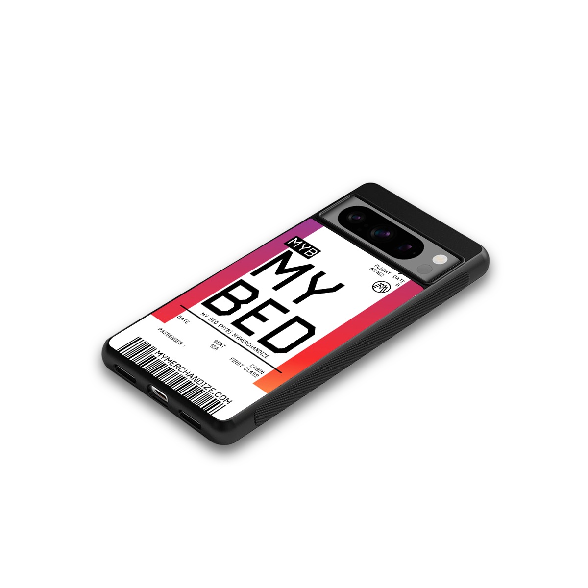 my bed boarding pass ticket back phone cover | glass case for google pixel 8 pro