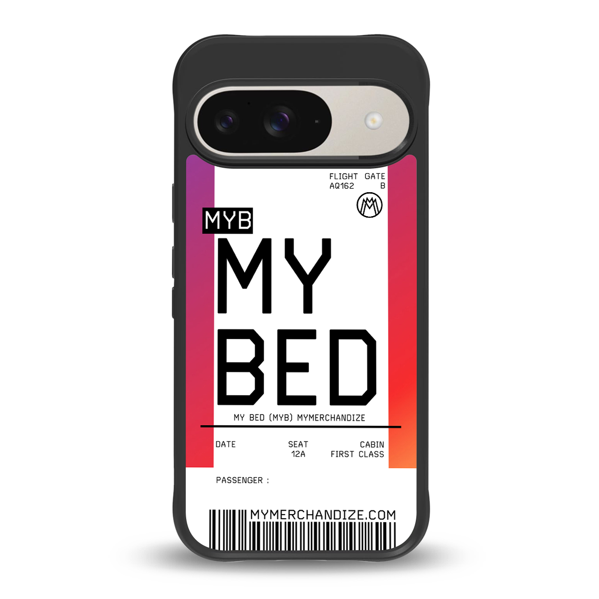 my bed boarding pass ticket back phone cover | glass case for google pixel 9