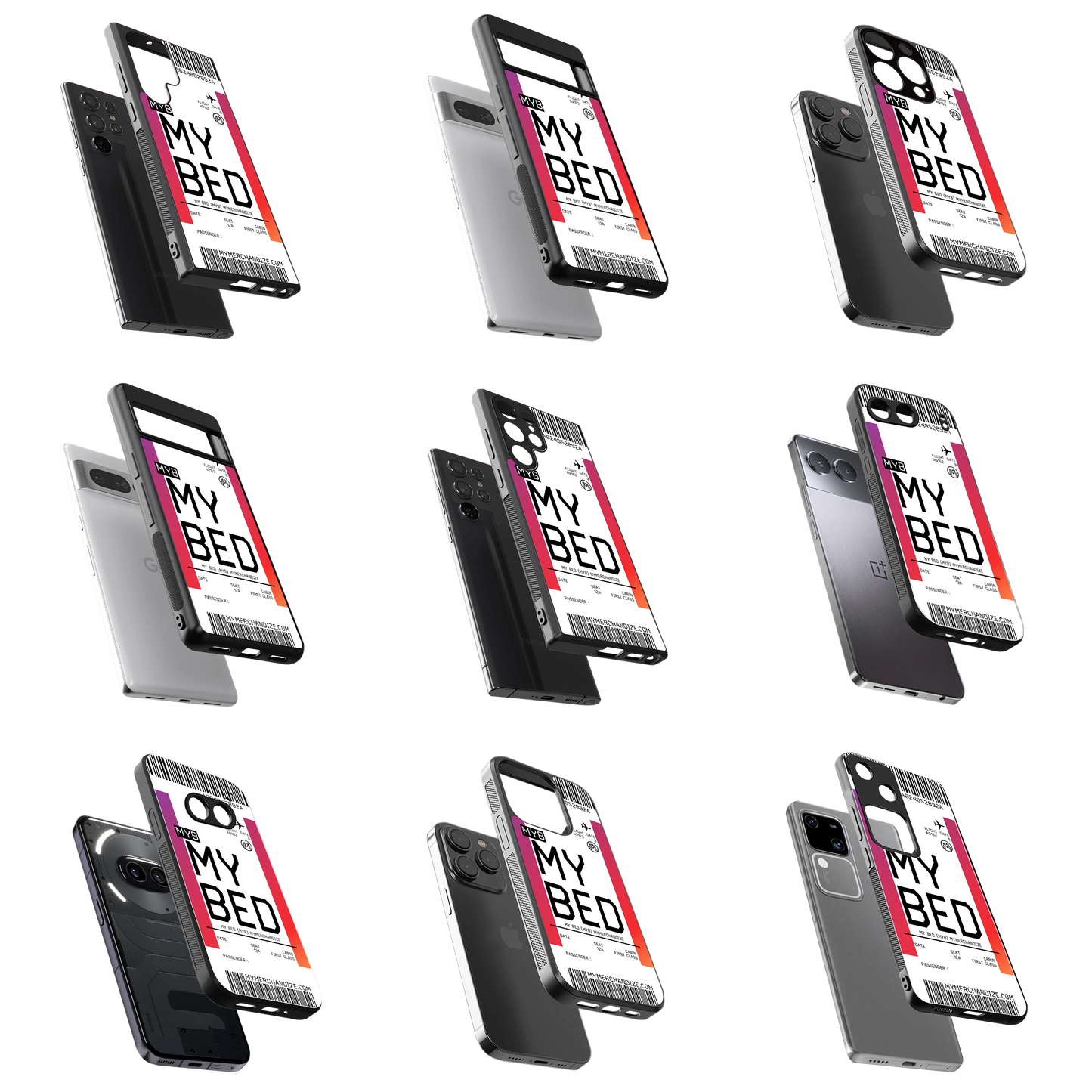 Durable Glass Back Mobile Case for iPhone, Samsung, OnePlus, Google Pixel, Redmi, Vivo, Oppo