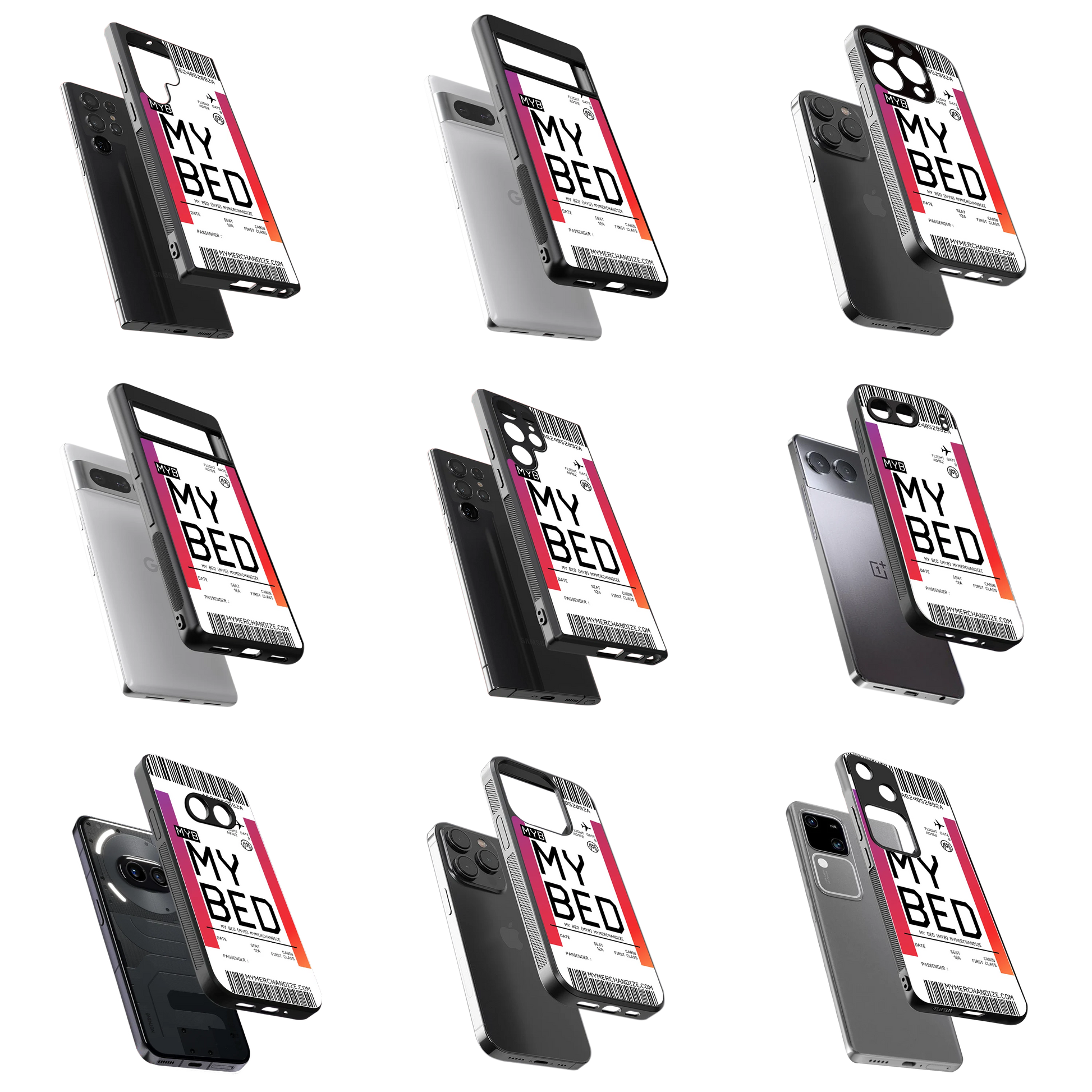 Durable Glass Back Mobile Case for iPhone, Samsung, OnePlus, Google Pixel, Redmi, Vivo, Oppo