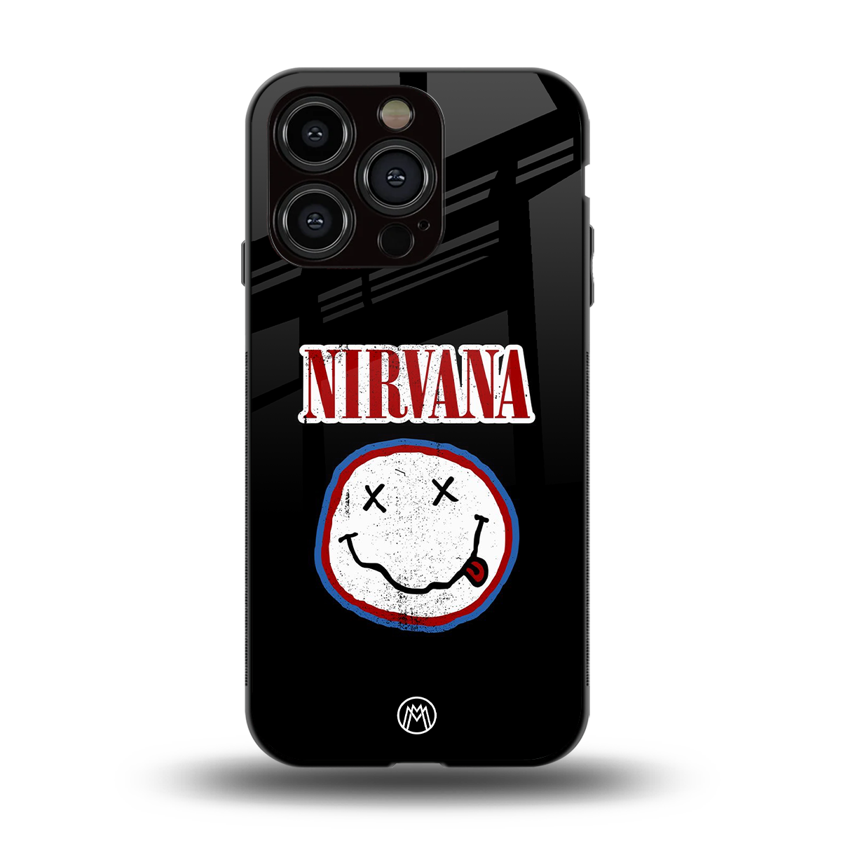 nirvana back phone cover | glass case for iphone 14 pro
