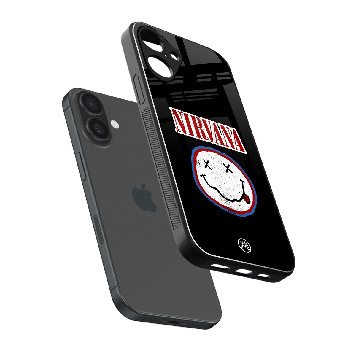 nirvana back phone cover | glass case for iphone 16 plus