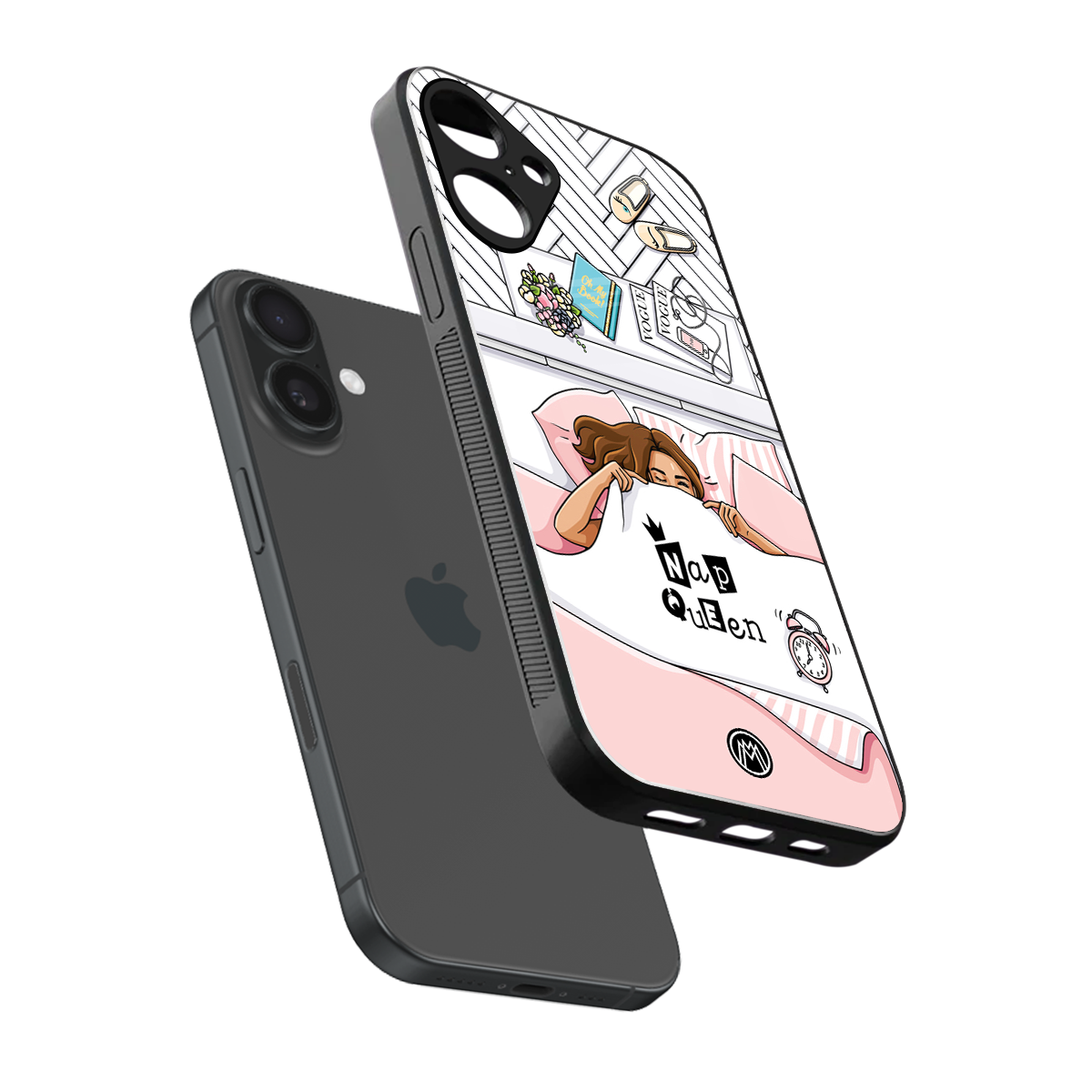 nap queen girl back phone cover | glass case for iphone 16 plus