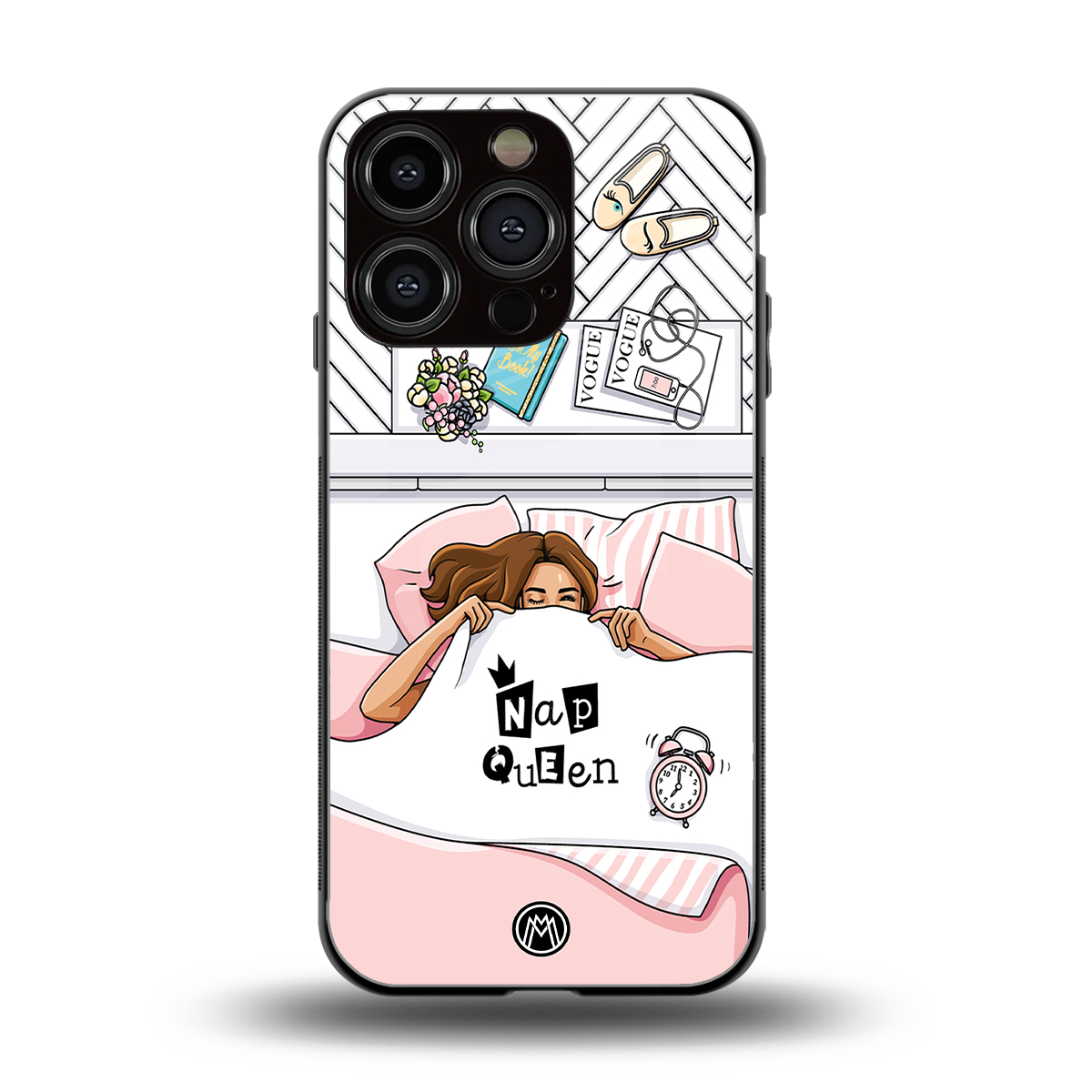 nap queen girl back phone cover | glass case for iphone 16 pro