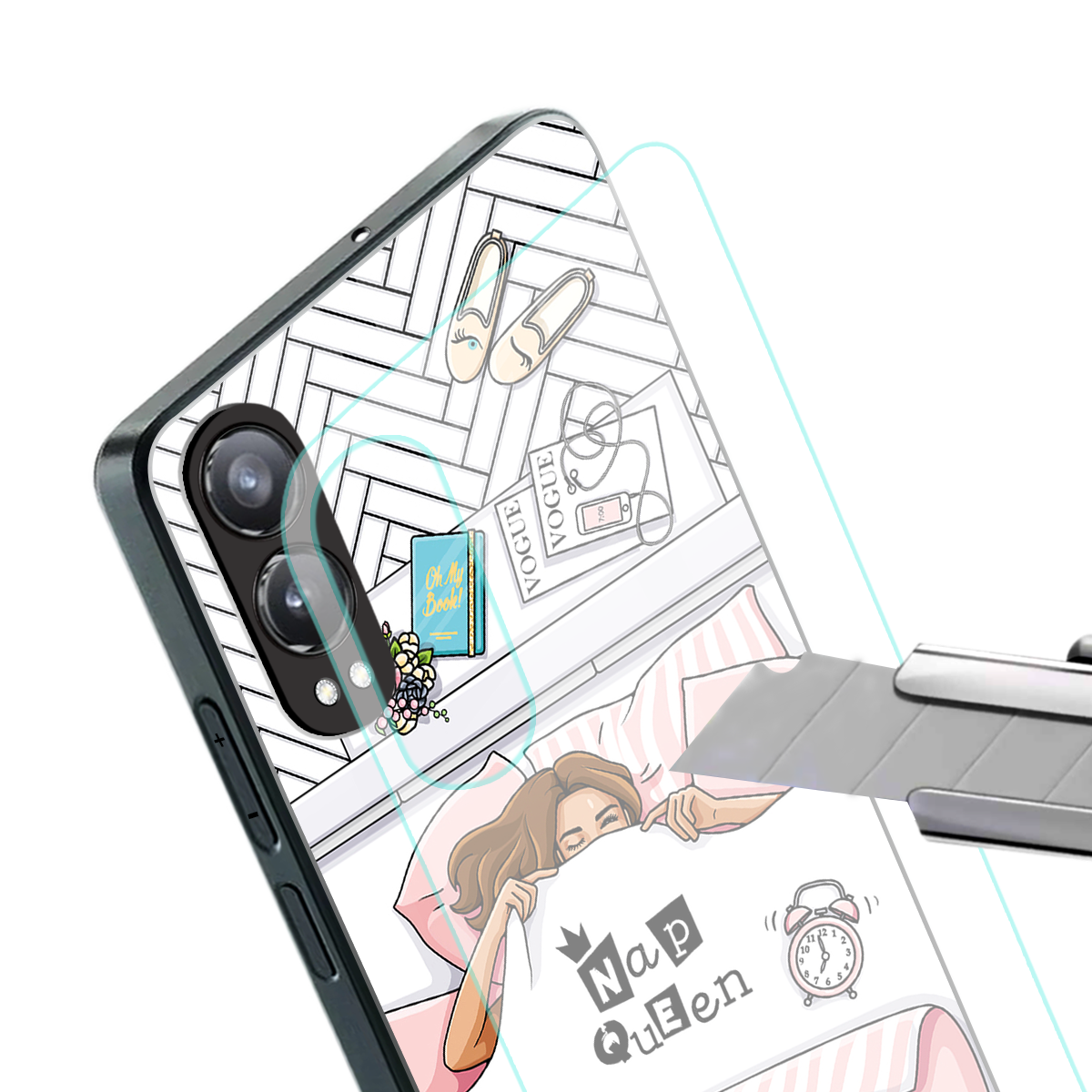 nap queen girl back phone cover | glass case for oneplus nord ce 4 lite
