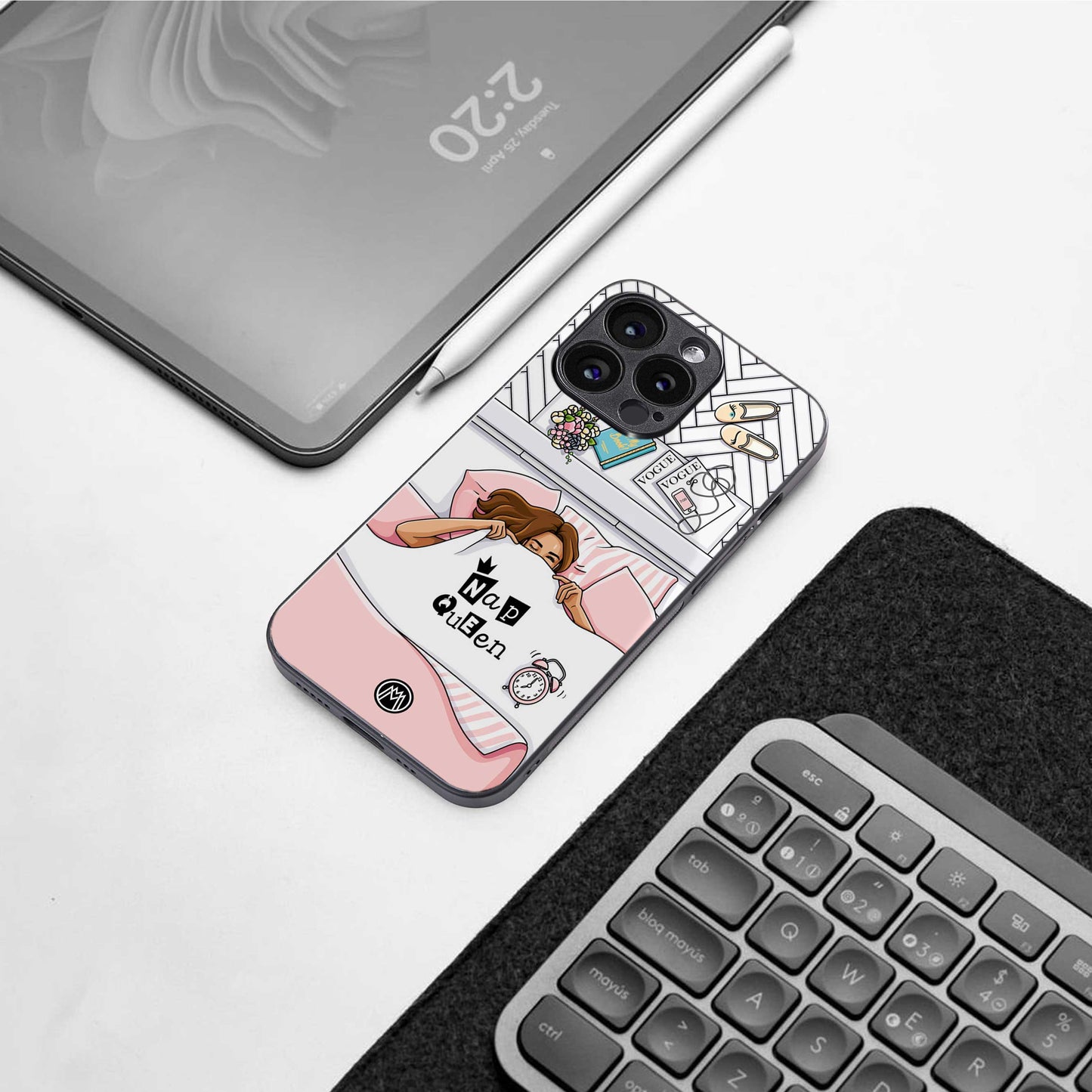 nap queen girl back phone cover | glass case for iphone 13 pro max