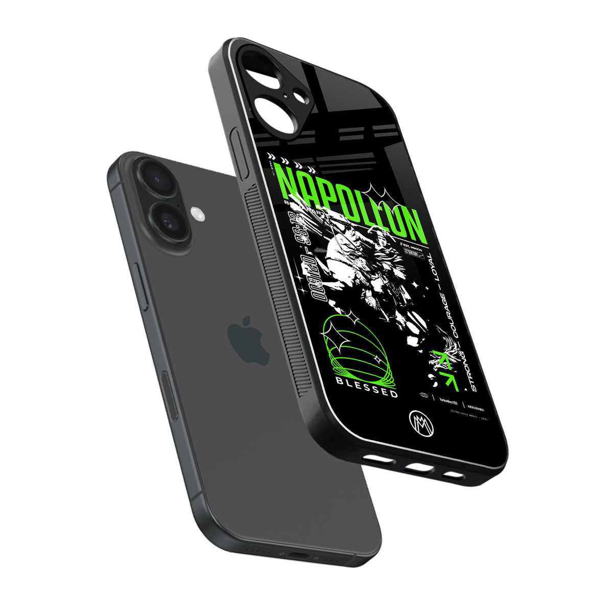 napoleon back phone cover | glass case for iphone 16 plus