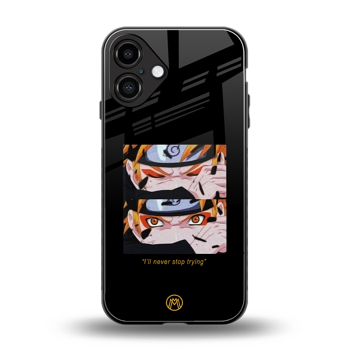 naruto motivation anime back phone cover | glass case for iphone 16 plus