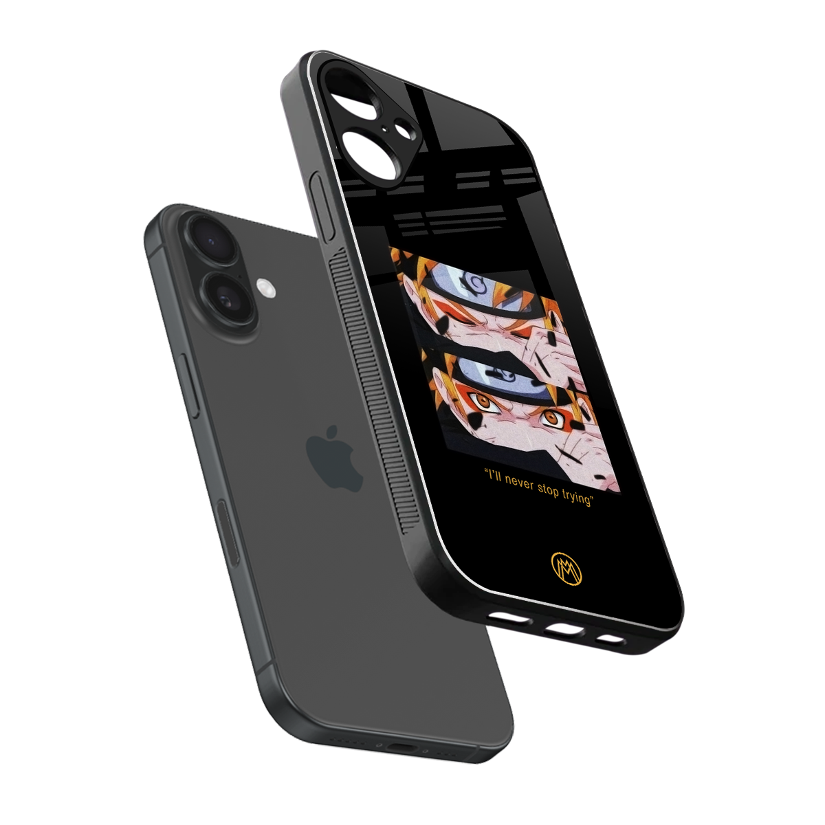 naruto motivation anime back phone cover | glass case for iphone 16 plus