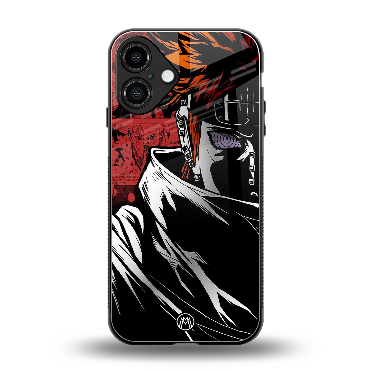 naruto vermilion back phone cover | glass case for iphone 16 plus