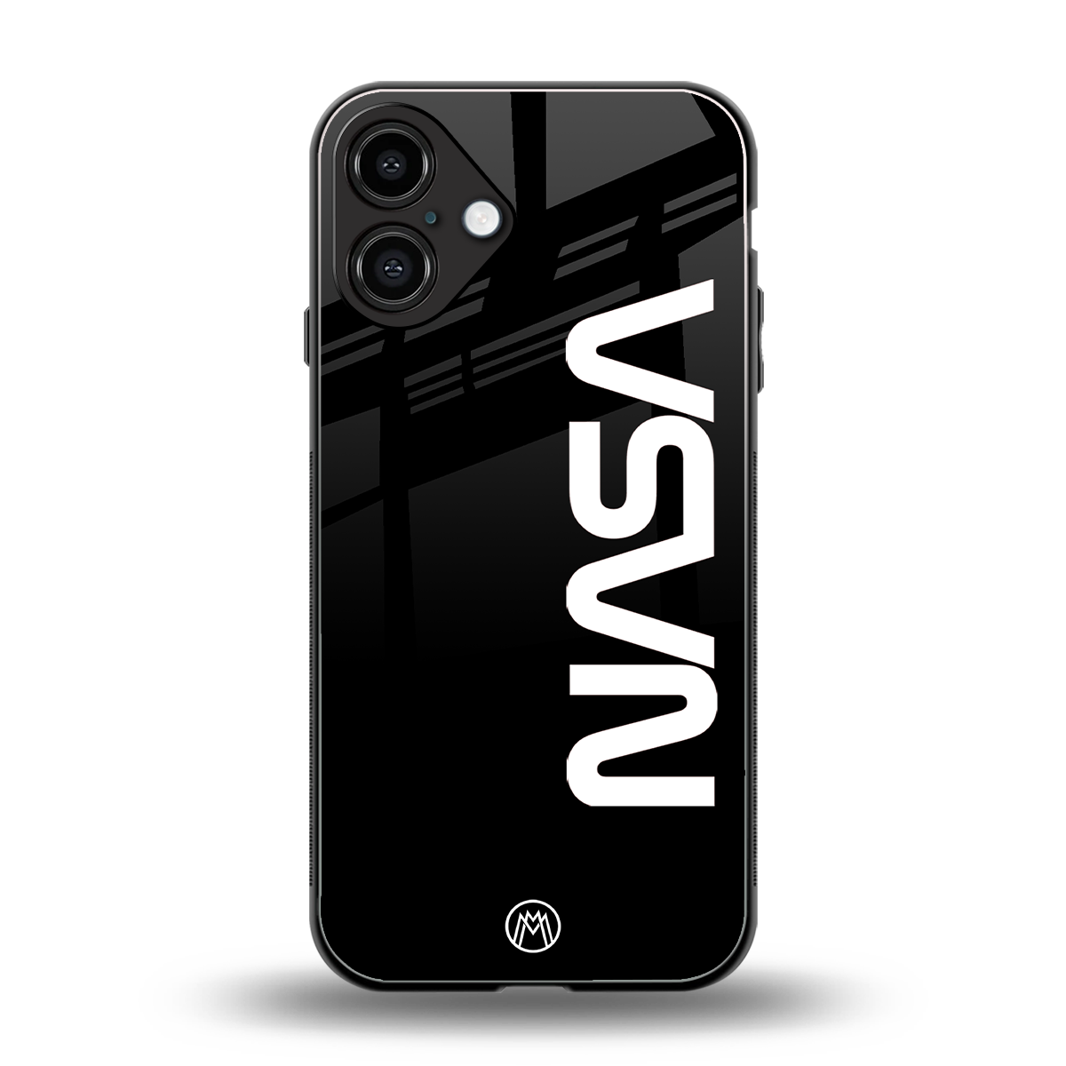 nasa black back phone cover | glass case for iphone 16 plus