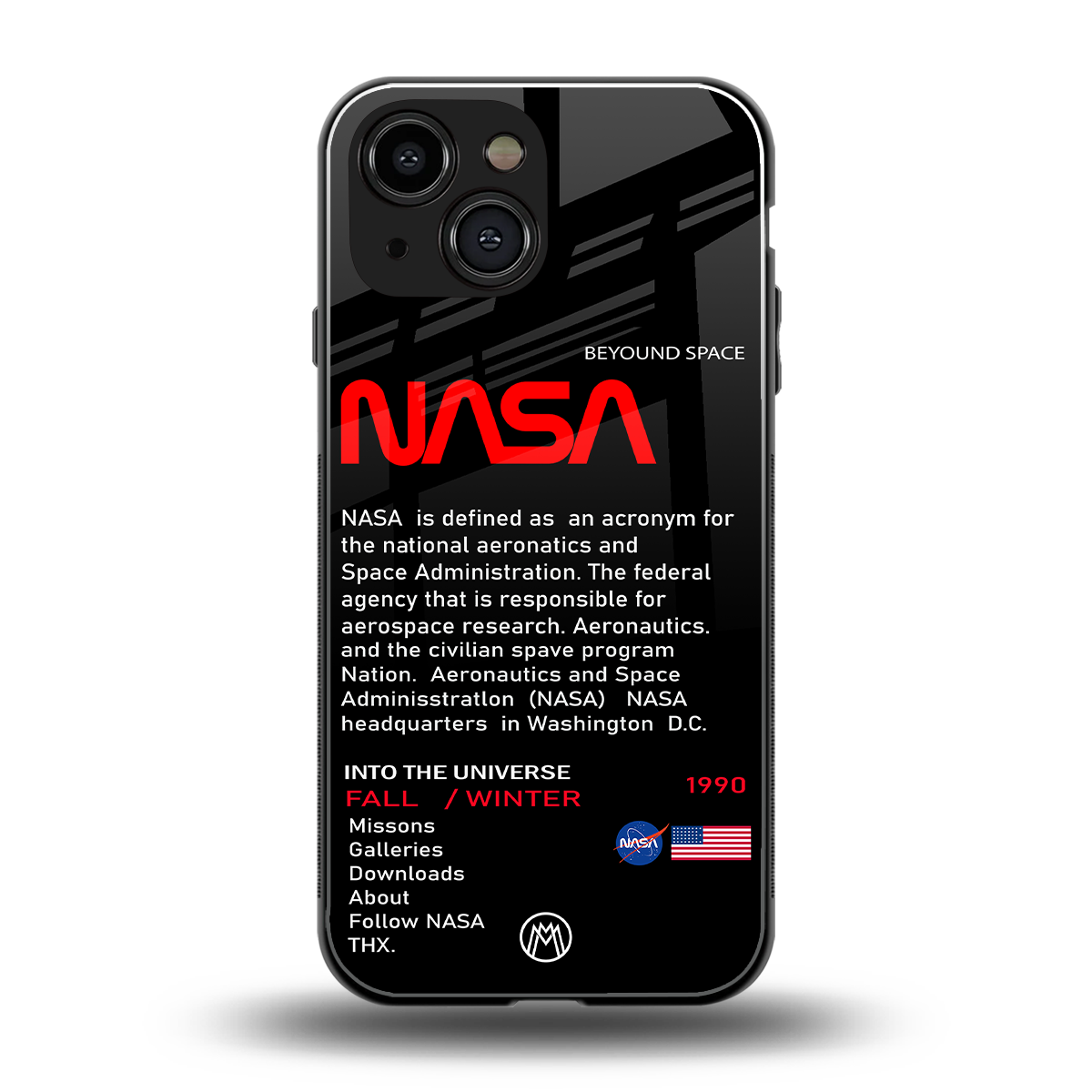 nasa project back phone cover | glass case for iphone 13 mini