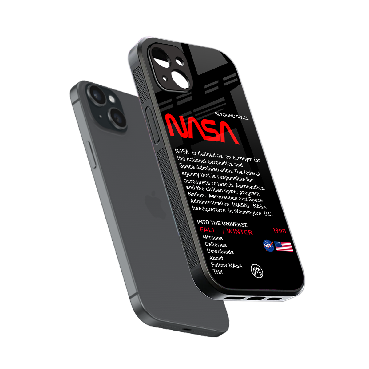 nasa project back phone cover | glass case for iphone 15 plus