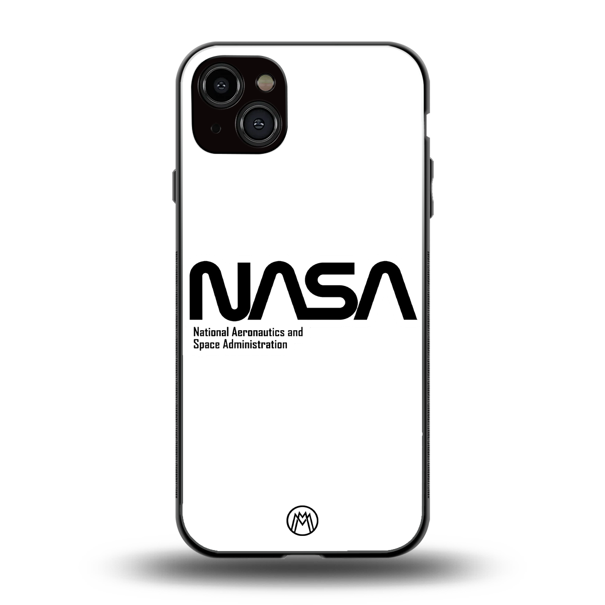 nasa white back phone cover | glass case for iphone 14 plus