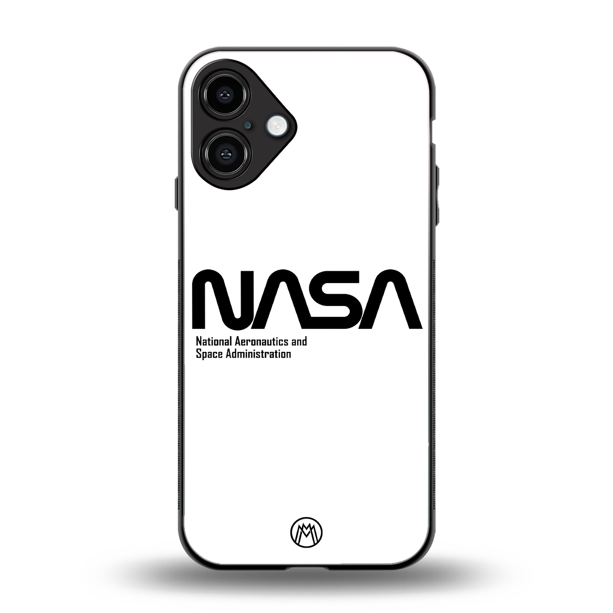 nasa white back phone cover | glass case for iphone 16 plus