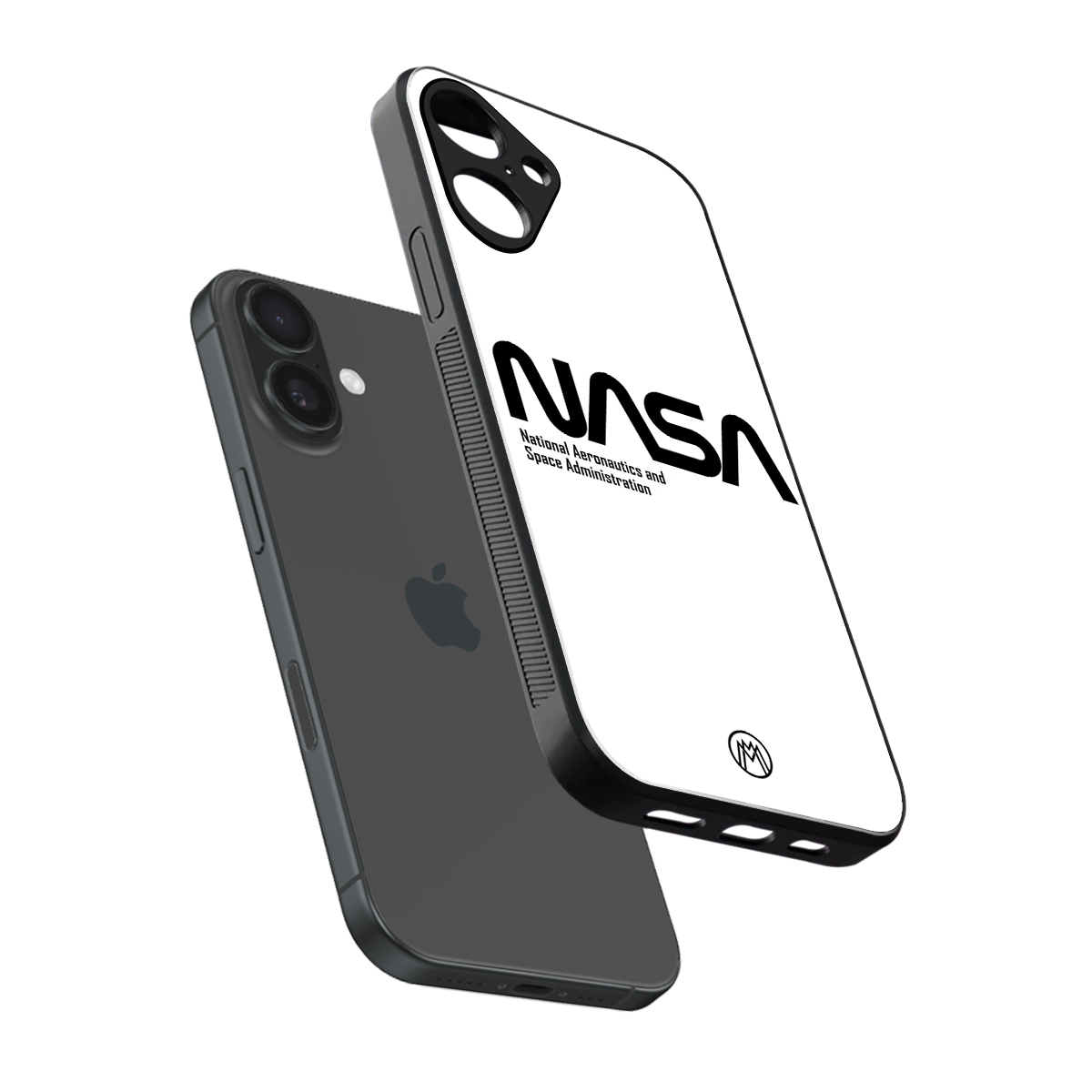 nasa white back phone cover | glass case for iphone 16 plus