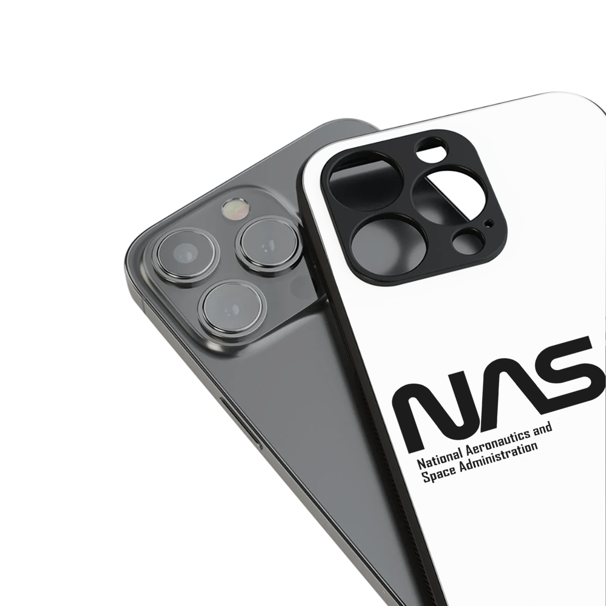 nasa white back phone cover | glass case for iphone 13 pro max