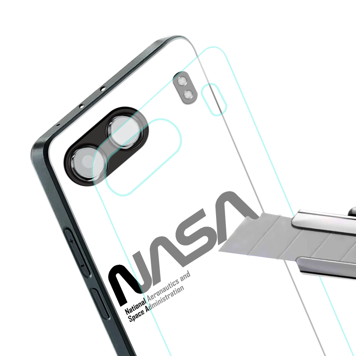 nasa white back phone cover | glass case for oneplus nord 4