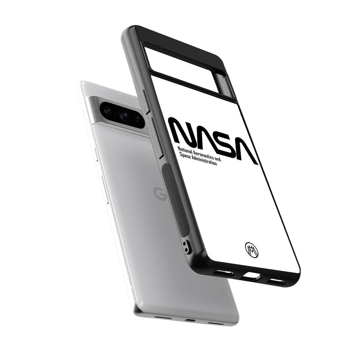 nasa white back phone cover | glass case for google pixel 8 pro