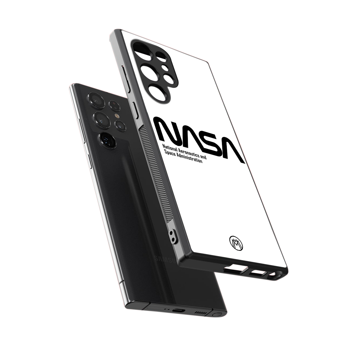 nasa white back phone cover | glass case for samsung galaxy s23 ultra