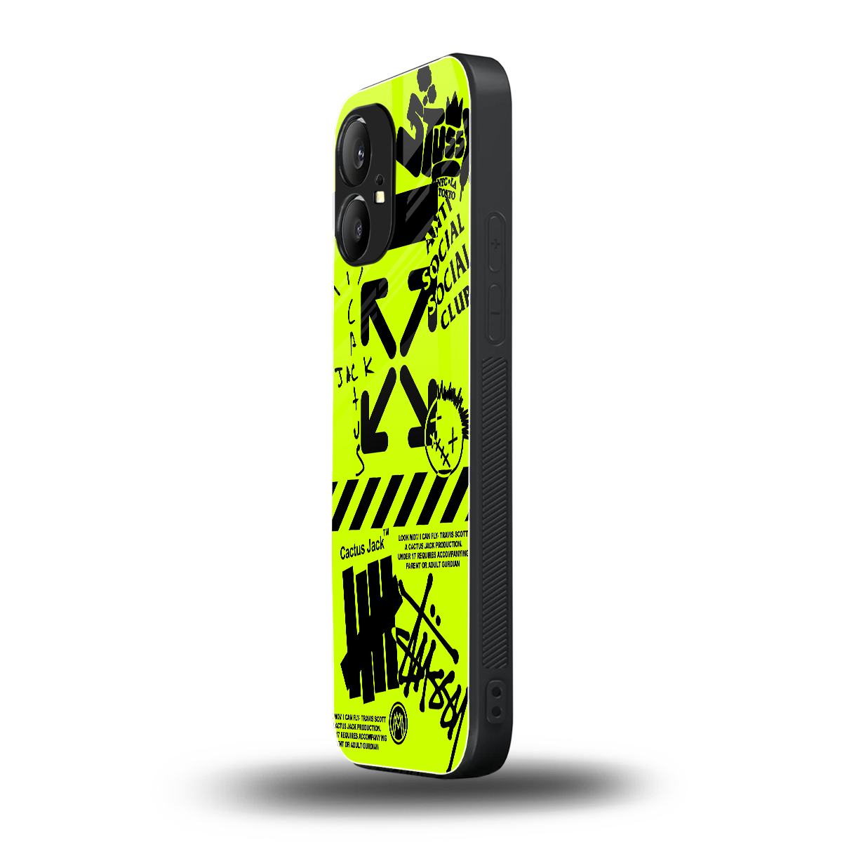 neon travis scott x anti social social club back phone cover | glass case for nothing phone 1