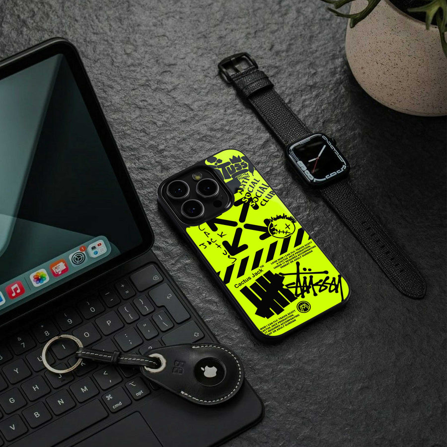 Neon Travis Scott X Anti Social Social Club Phone Cover | Glass Case