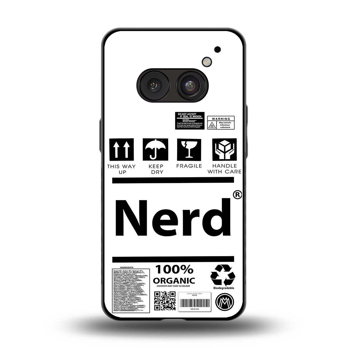nerd white label back phone cover | glass case for nothing phone 2a