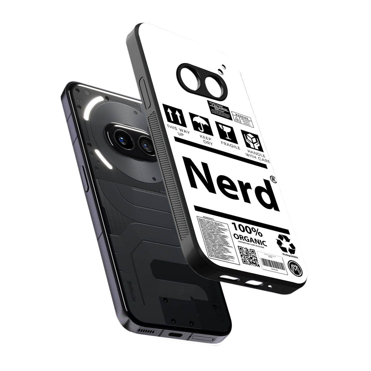 nerd white label back phone cover | glass case for nothing phone 2a