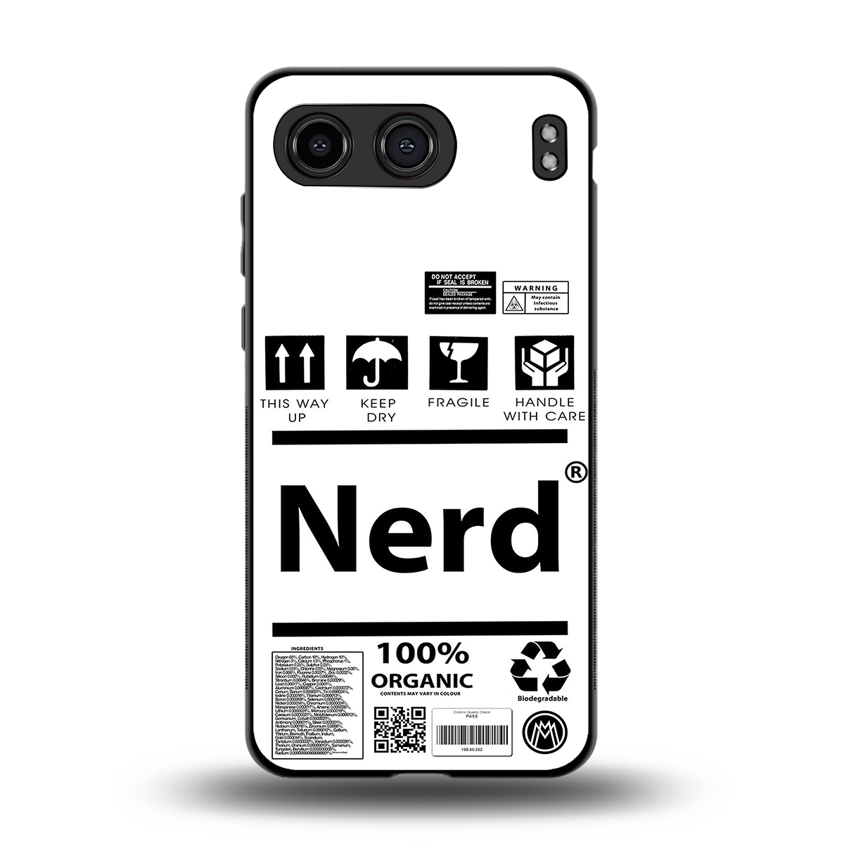 nerd white label back phone cover | glass case for oneplus nord 4
