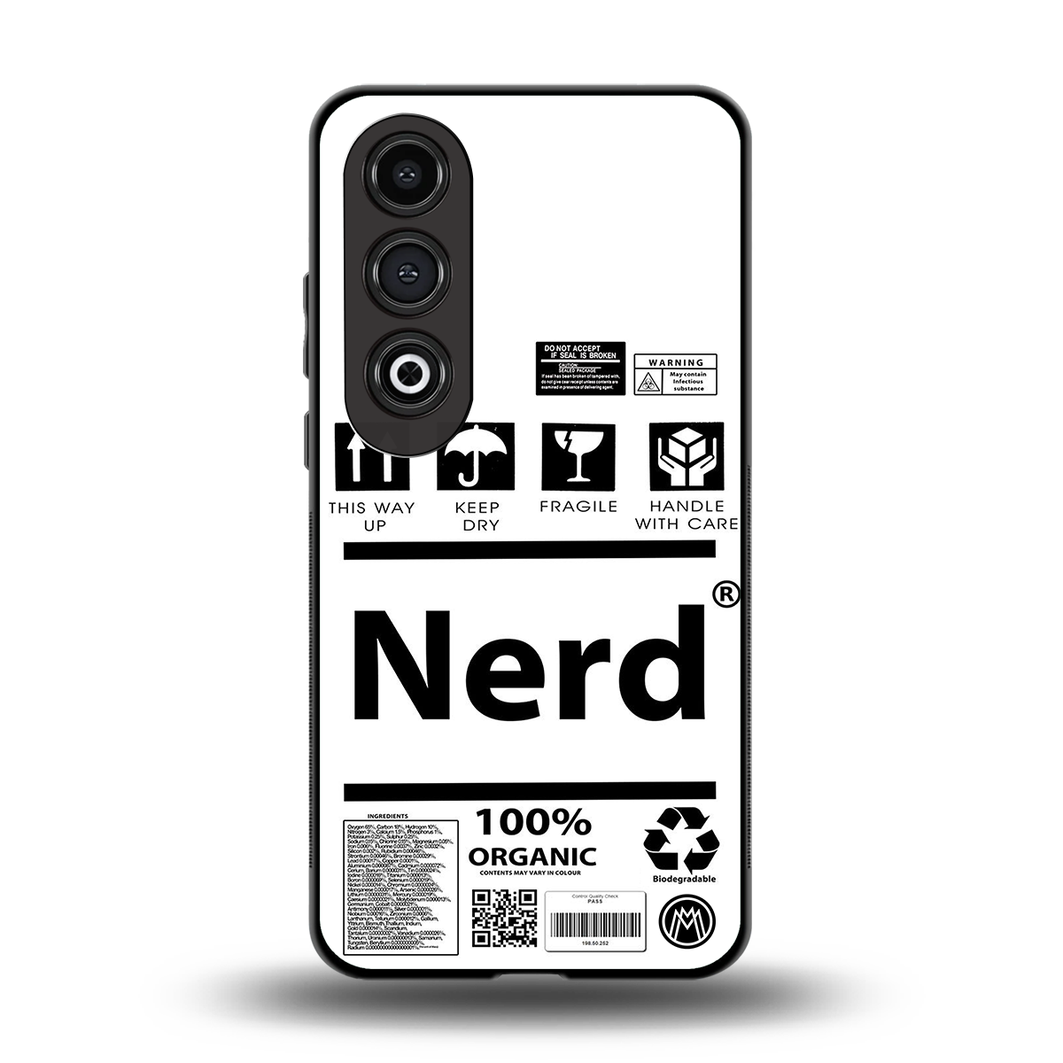 nerd white label back phone cover | glass case for oneplus nord ce 4