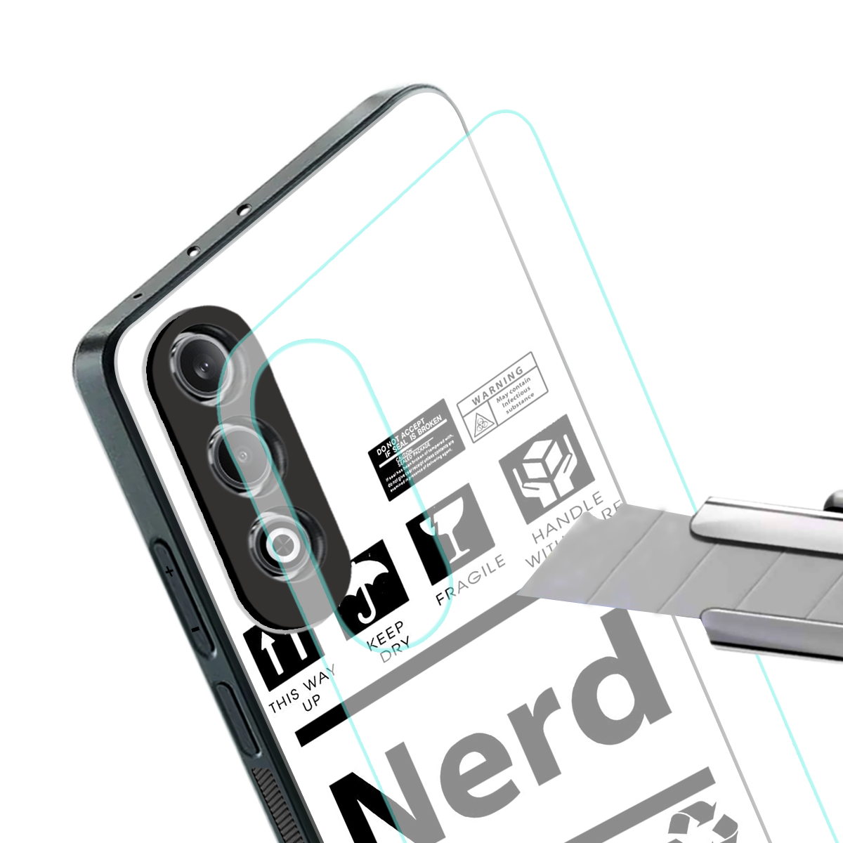nerd white label back phone cover | glass case for oneplus nord ce 4