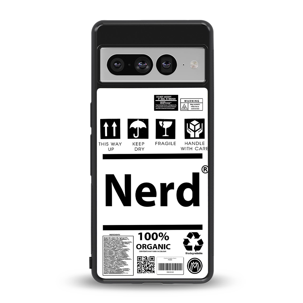 nerd white label back phone cover | glass case for google pixel 7 pro
