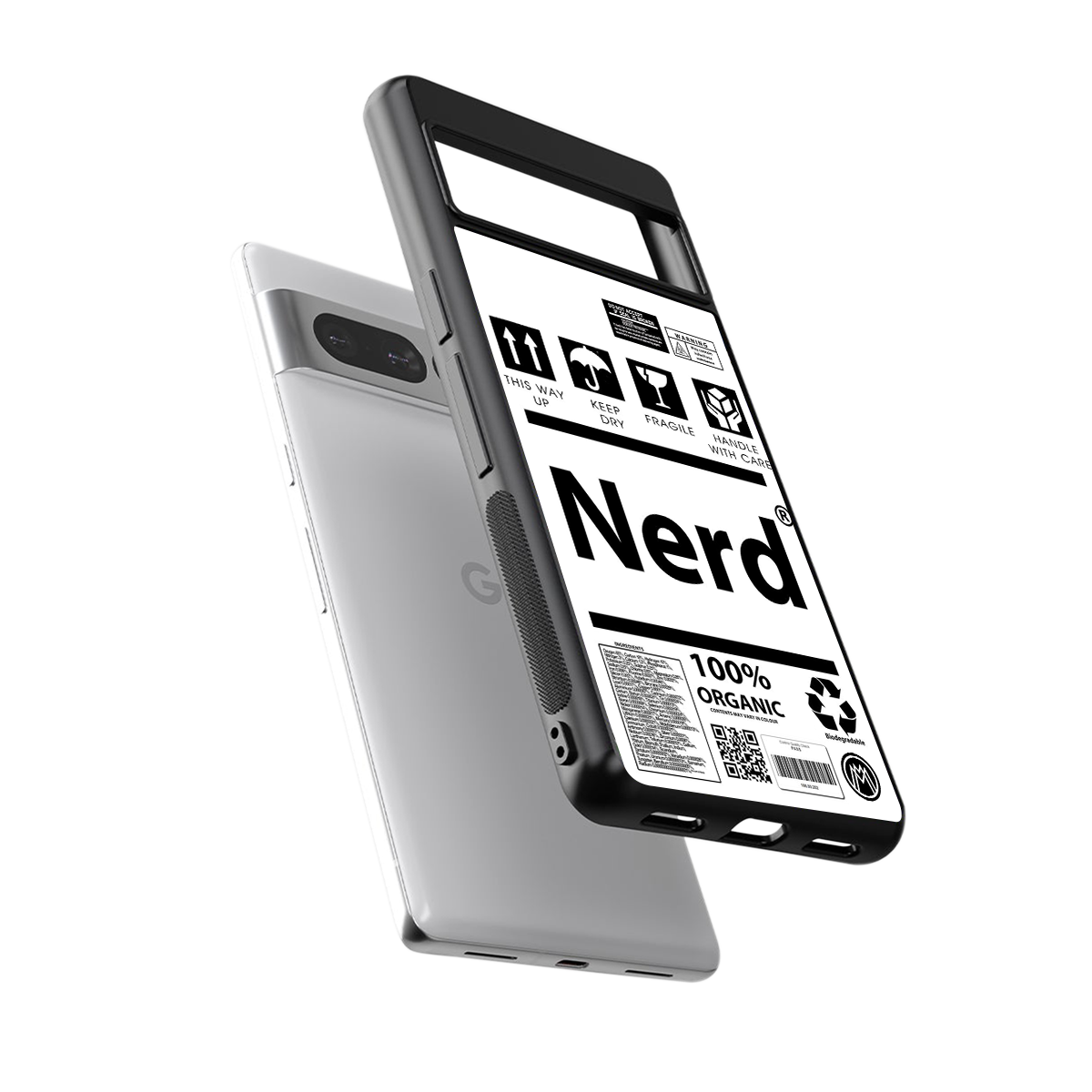 nerd white label back phone cover | glass case for google pixel 7 pro
